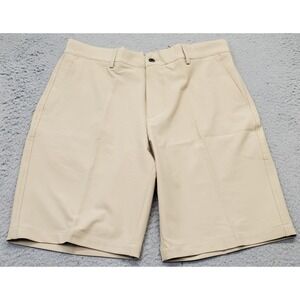 Dunning Golf Shorts Mens 32 Tan Woven Stretch Performance Classic Fit Waistband